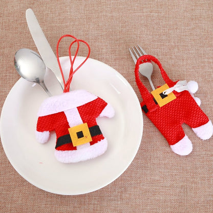 Christmas Silverware Holders Knife Fork Pouch Bag (3 Sets)