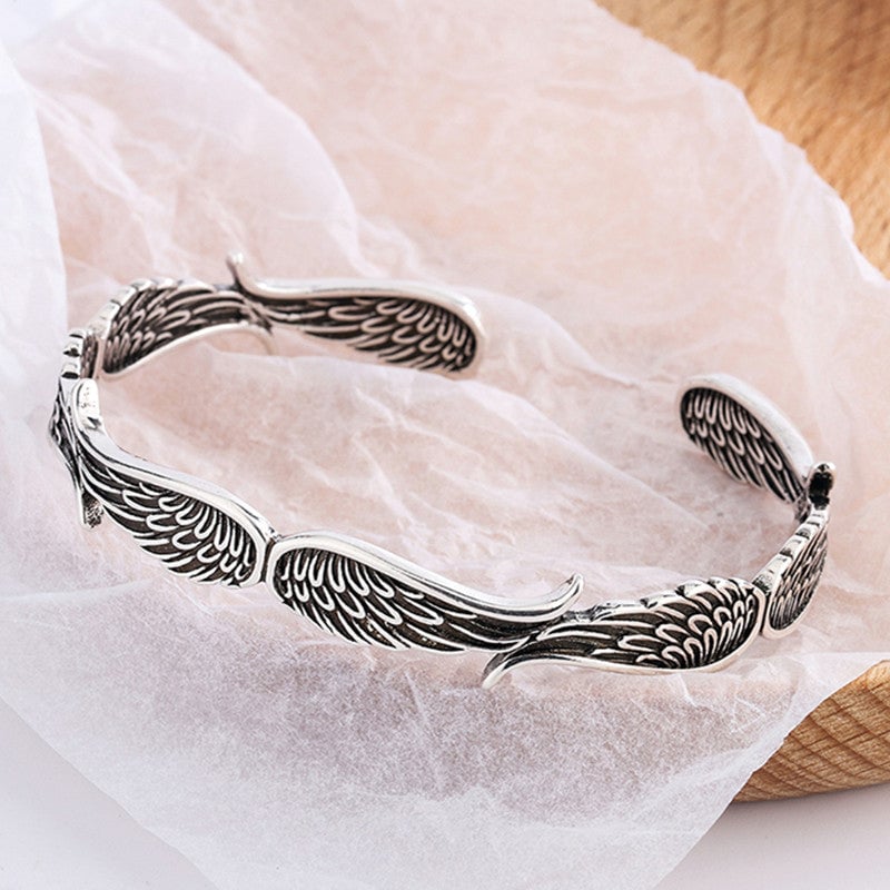 Angel Wings Vintage Style Sterling Bracelet