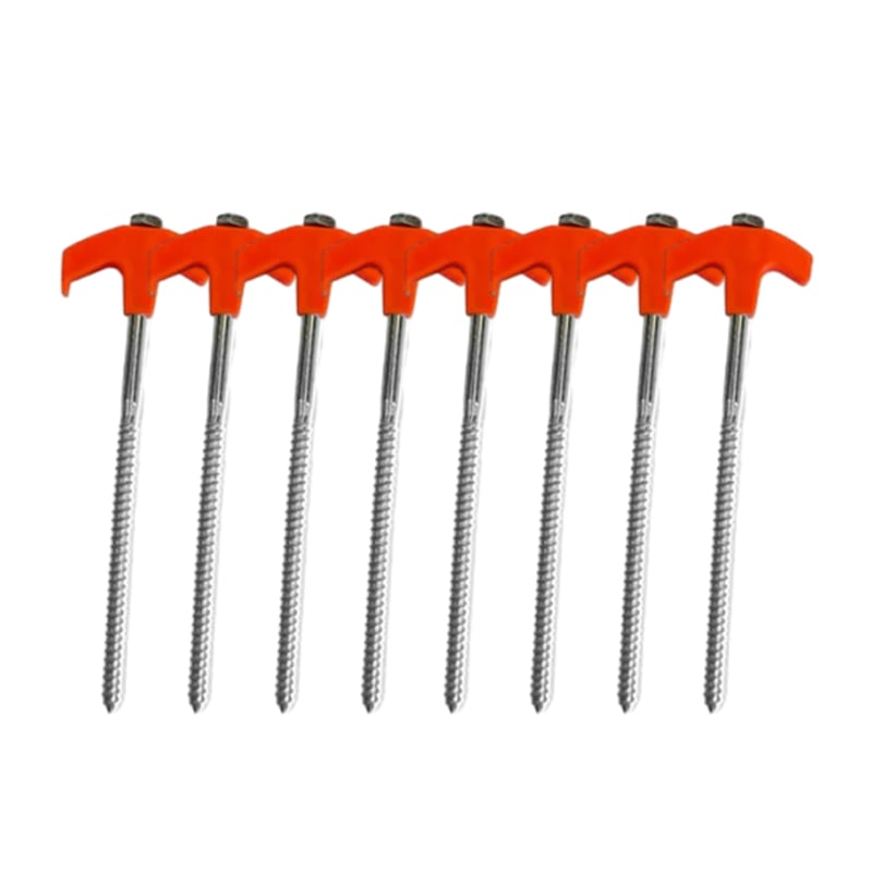 8" Screw in Tent Stakes - Ground Anchors Screw in