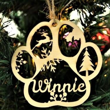 SANK®PERSONALIZED DOG/CAT PAW CHRISTMAS ORNAMENT