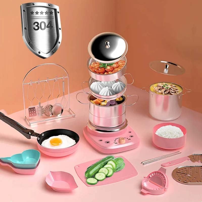 Children's Real Cooking Mini Kitchen Toys - 22 PCS Set