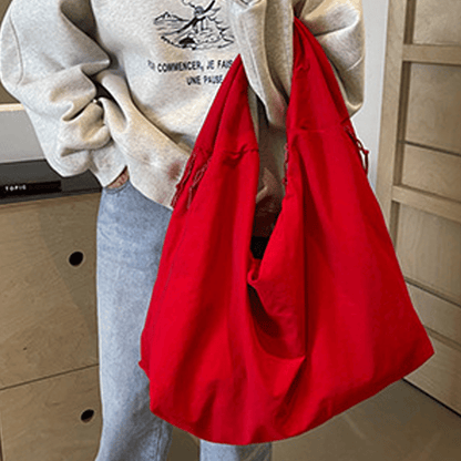 Women's Solid Color Textured Draped Tote Bag