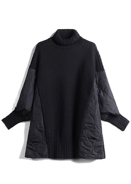 Turtleneck Patchwork Knitted Sweater