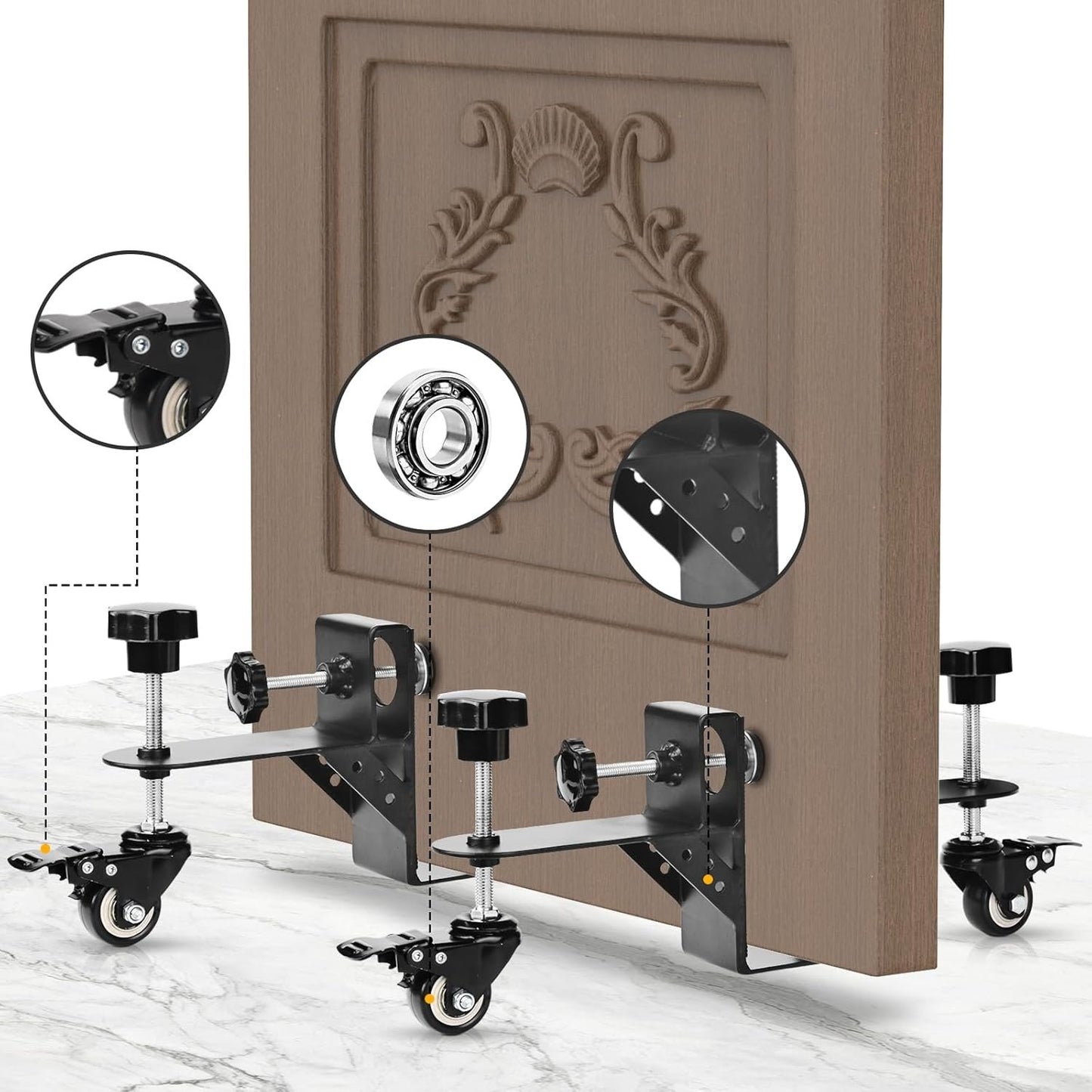 Saker Door Panel Installation Kit,2-Piece Door Dolly for 0.8 to 2.36 inch Thick