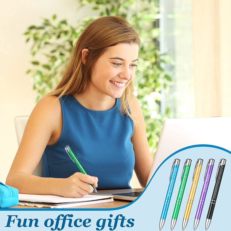 Ballpoint Pens with Interesting Text, 5 Pcs