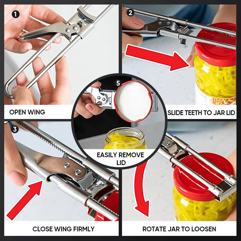 💥Adjustable Jar & Bottle Opener Multifunctional Stainless Steel Can Opener💥