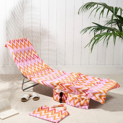 Toalla para tumbona con bolsillos para guardar en una bolsa
