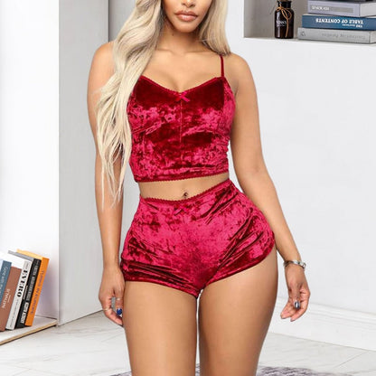 Sexy Velvet V-Neck Lingerie