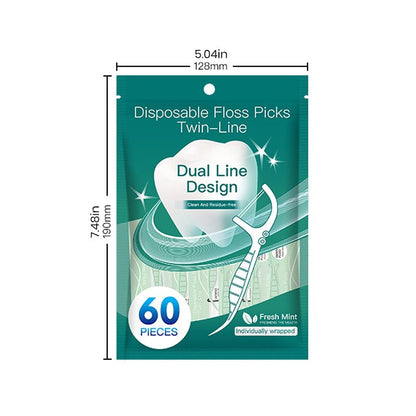 Disposable Floss Picks Twin-Line