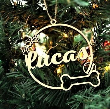 SANK®PERSONALIZED DOG/CAT PAW CHRISTMAS ORNAMENT