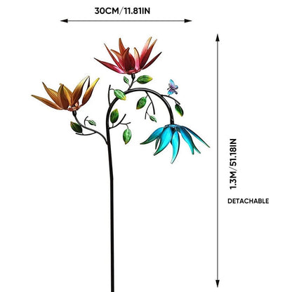 Beautiful Summer Multi Colored Flowers Wind Spinner