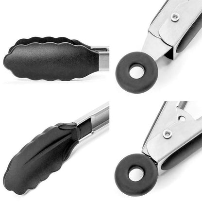 Stainless Steel Food Tongs with Silicone Tips