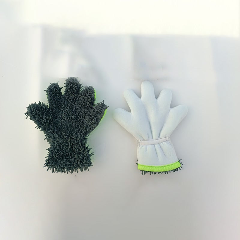 Double-sided five-finger car wash gloves