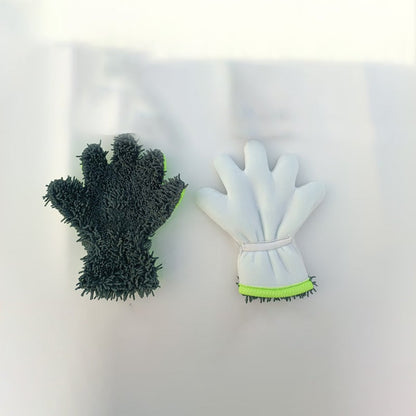 Double-sided five-finger car wash gloves