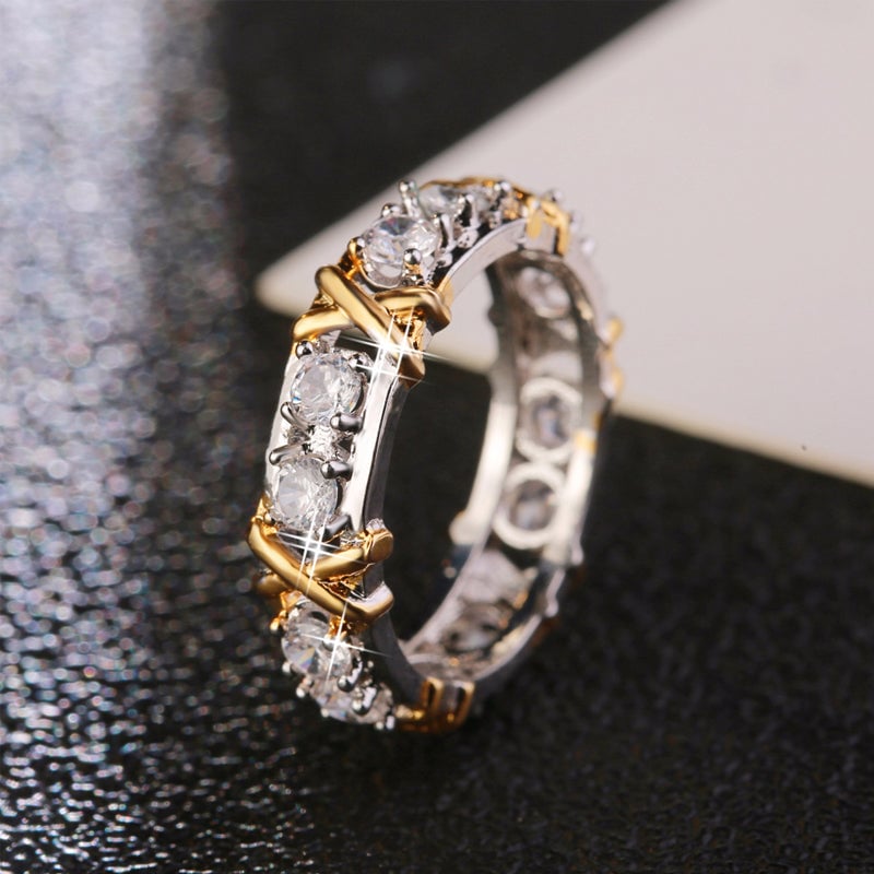 Cross Moissanite Ring