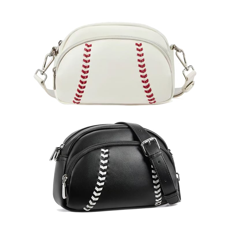 Baseball shaped shoulder bag