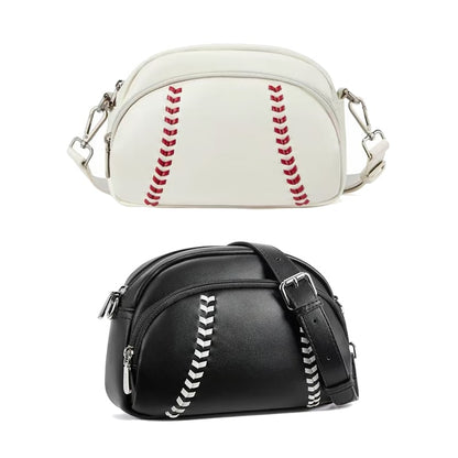 Baseball shaped shoulder bag