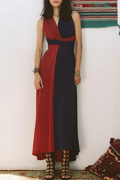 New V Collar Backless Beach Vacation Dress.AQ