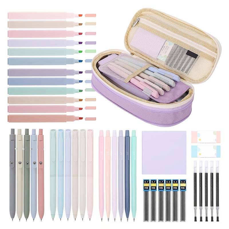 Sakerplus Cute Pink School Supplies Set