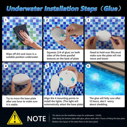 2/4 PCS - Ultra-High Brightness Rechargeable Submersible LED Lights with Remote