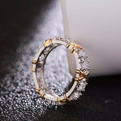 Cross Moissanite Ring