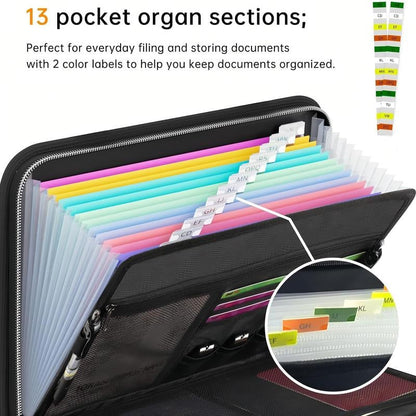 Large Capacity A4 Fireproof File Folder with Handle