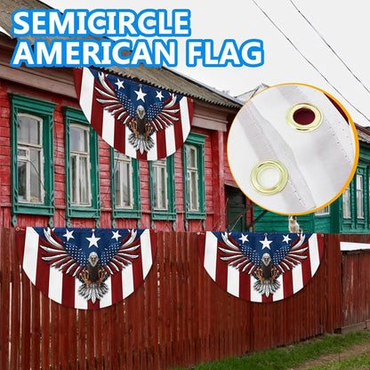 Memorial Day July 4th Flag Patriotic Eagle American Non-Pleated Fan Flag