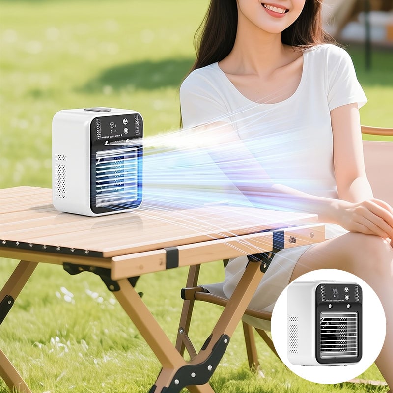 Ventilador portátil 3 en 1 con nebulizador de 2 velocidades