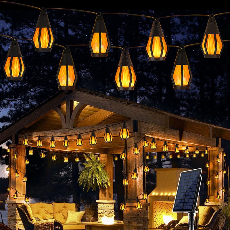 Sakerplus Solar Flickering Flame String Lights