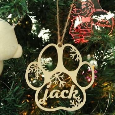 SANK®PERSONALIZED DOG/CAT PAW CHRISTMAS ORNAMENT