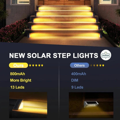 LED Solar Step Lights Waterproof Outdoor Stair Lights