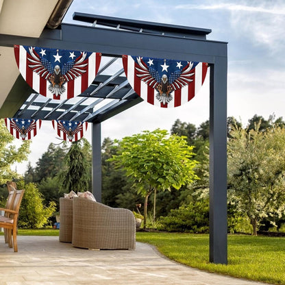 Memorial Day July 4th Flag Patriotic Eagle American Non-Pleated Fan Flag