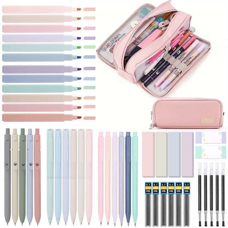 Sakerplus Cute Pink School Supplies Set