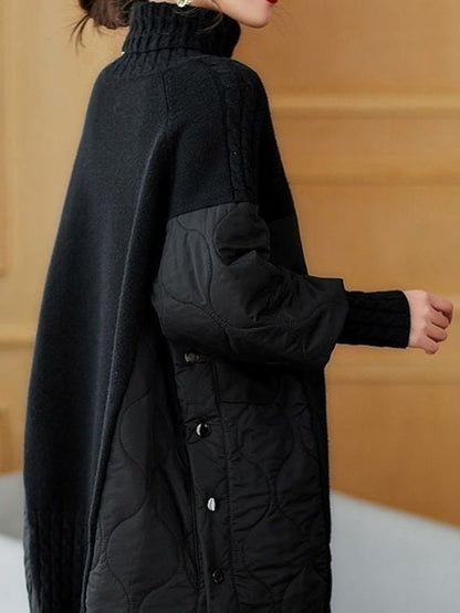 Turtleneck Patchwork Knitted Sweater