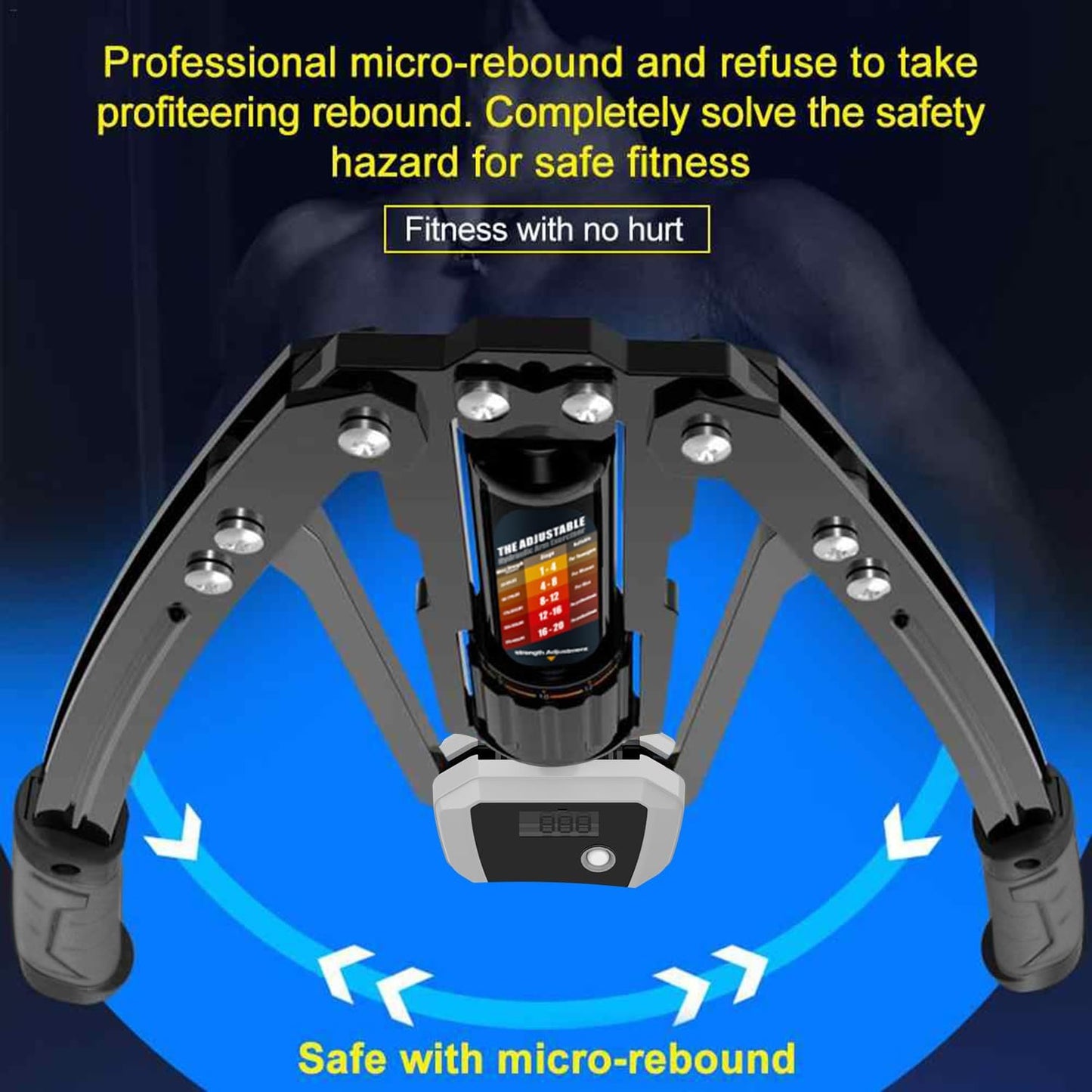 Adjustable Hydraulic Arm Strength Trainer (with LED counter)