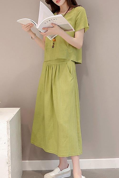 New Elastic Waist Patch Pocket  Plain Maxi Dress.AQ