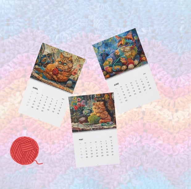 Crochet Cats Wall Calendars (2025)