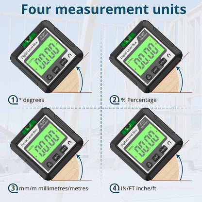 0-360°(4 * 90°) Digital Angle Finder Level Magnetic Electronic Gauge Inclinometer Protractor Tool