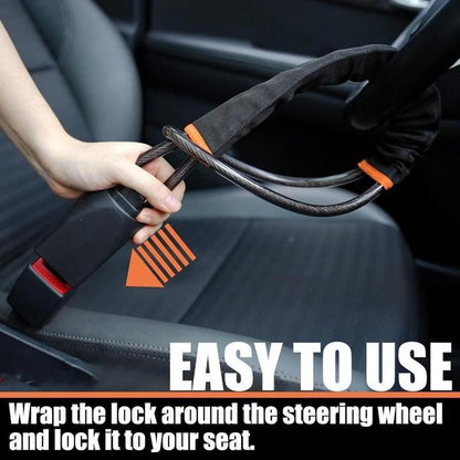 Steering Wheel Lock, Universal Anti Theft Car Device Prevention with 2 Keys