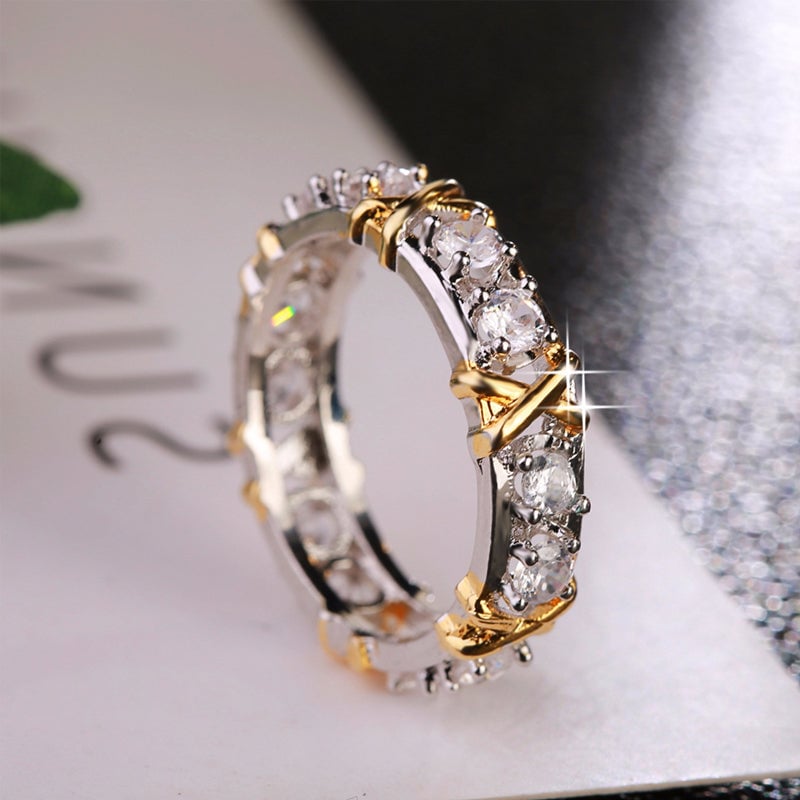 Cross Moissanite Ring