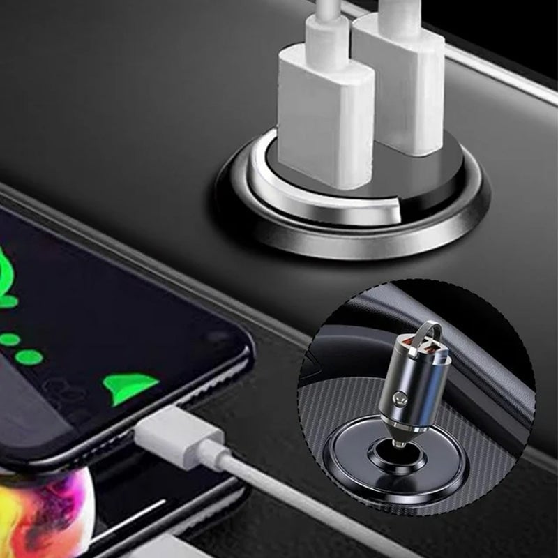 Metal Pull-Ring Invisible Fast Car Charger