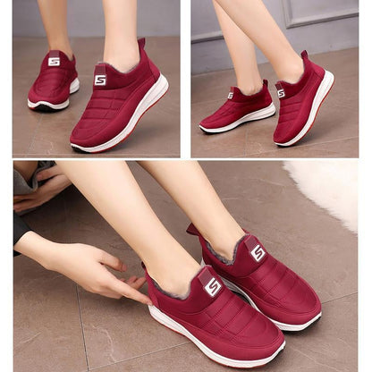 Unisex Cotton Daily Flat Heel Split Joint Sneakers