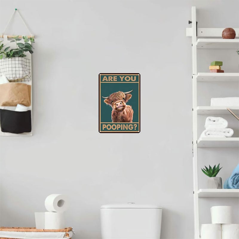 Vintage Highland Cow Tin Sign