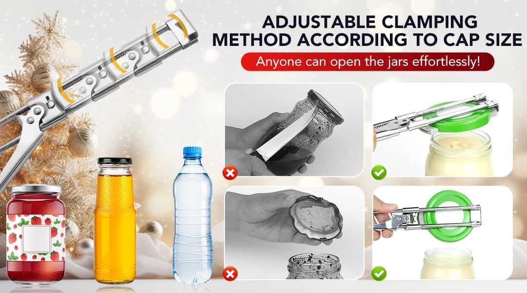 💥Adjustable Jar & Bottle Opener Multifunctional Stainless Steel Can Opener💥