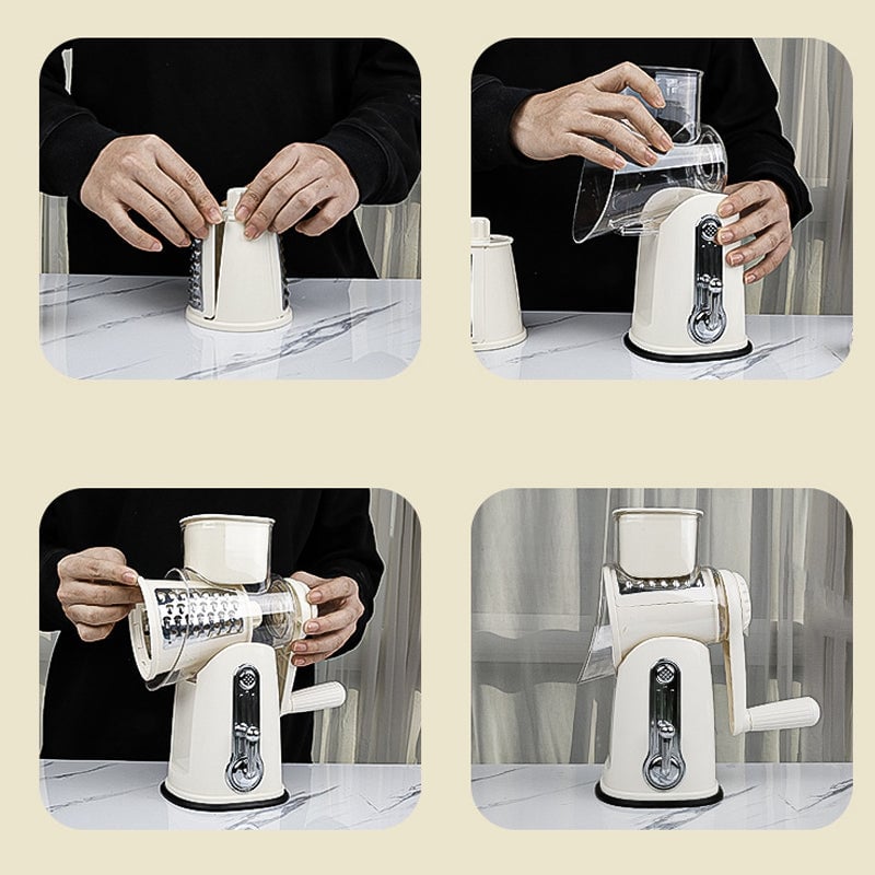 5 in 1 Vegetable Cutter Slicer, Rotary Cheese Grater