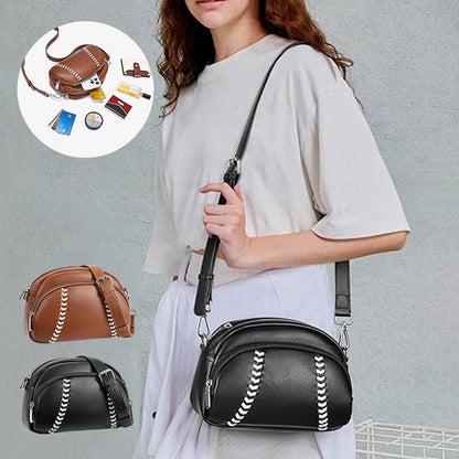 Baseball shaped shoulder bag