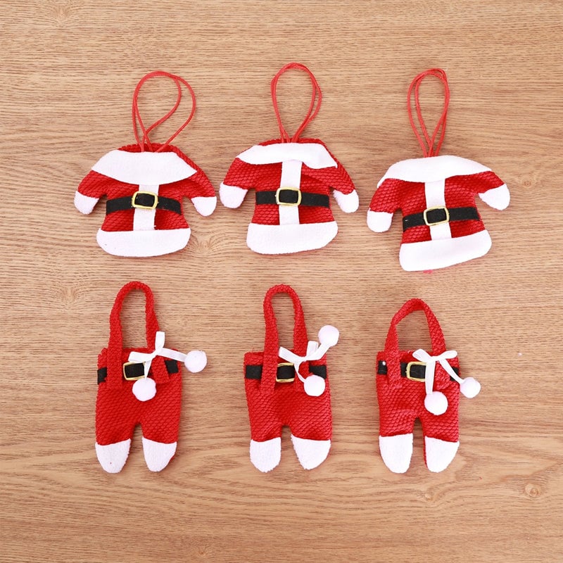 Christmas Silverware Holders Knife Fork Pouch Bag (3 Sets)