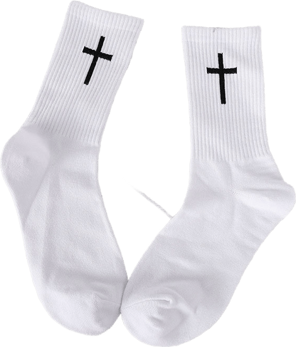 Cross Black And White Socks