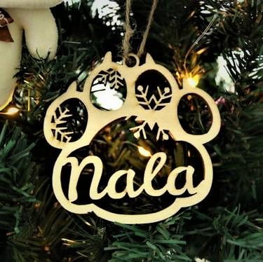 SANK®PERSONALIZED DOG/CAT PAW CHRISTMAS ORNAMENT