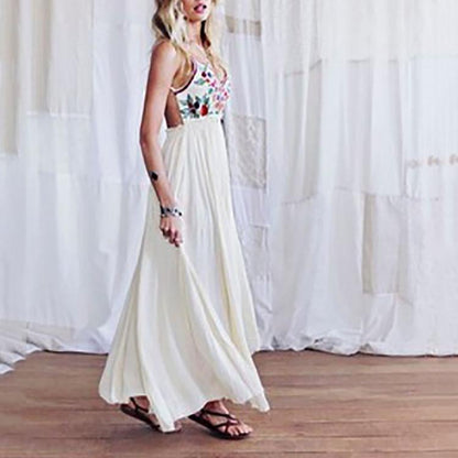New Bohemian Strap Printing Beach Vacation Dress.AQ